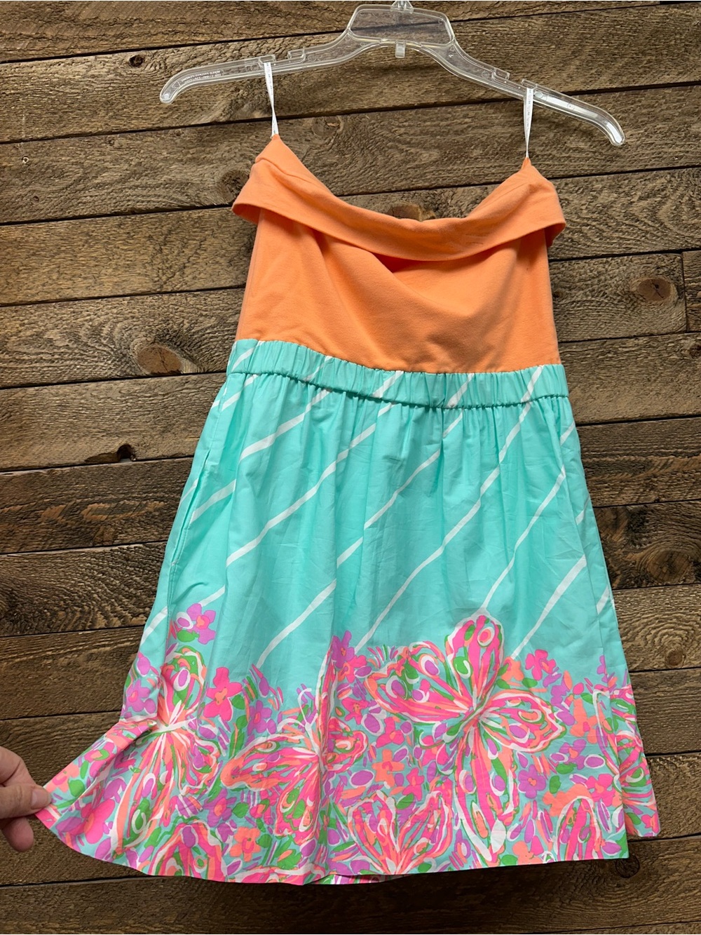 Lilly Pulitzer Orange Cotton Top with Pink Label